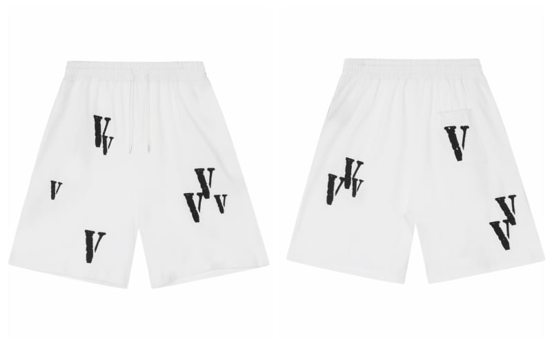 Unisex gradske kratke hlače s logom velikog slova V, pamuk, opuštena ravna kroj