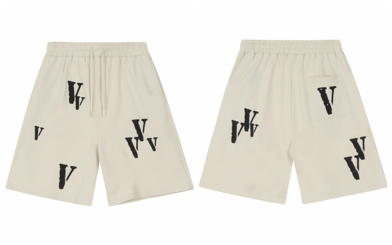 Unisex gradske kratke hlače s logom velikog slova V, pamuk, opuštena ravna kroj