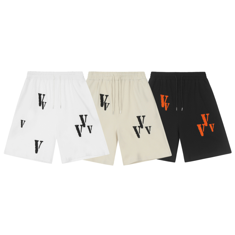 Unisex gradske kratke hlače s logom velikog slova V, pamuk, opuštena ravna kroj