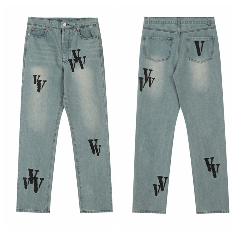 Unisex gradske kratke hlače s logom velikog slova V, pamuk, opuštena ravna kroj