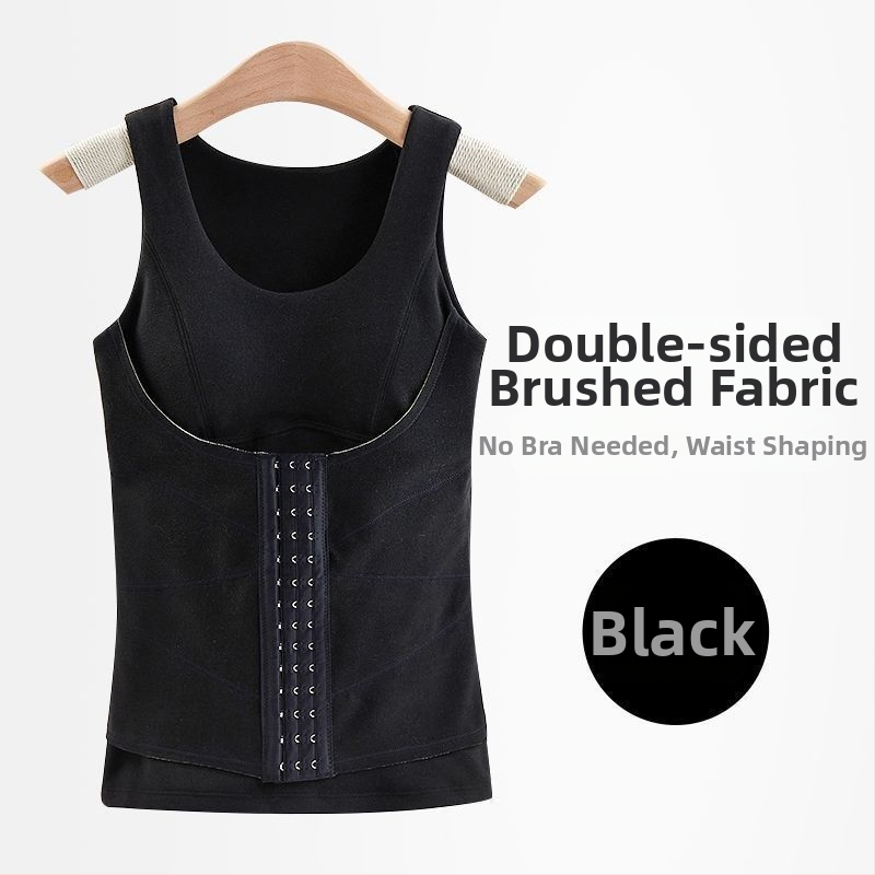 Vesta caldă din fleece dublu pe ambele fețe, cu cupe integrate pentru bust, pulover, model de conturare a corpului, 80–90% poliester