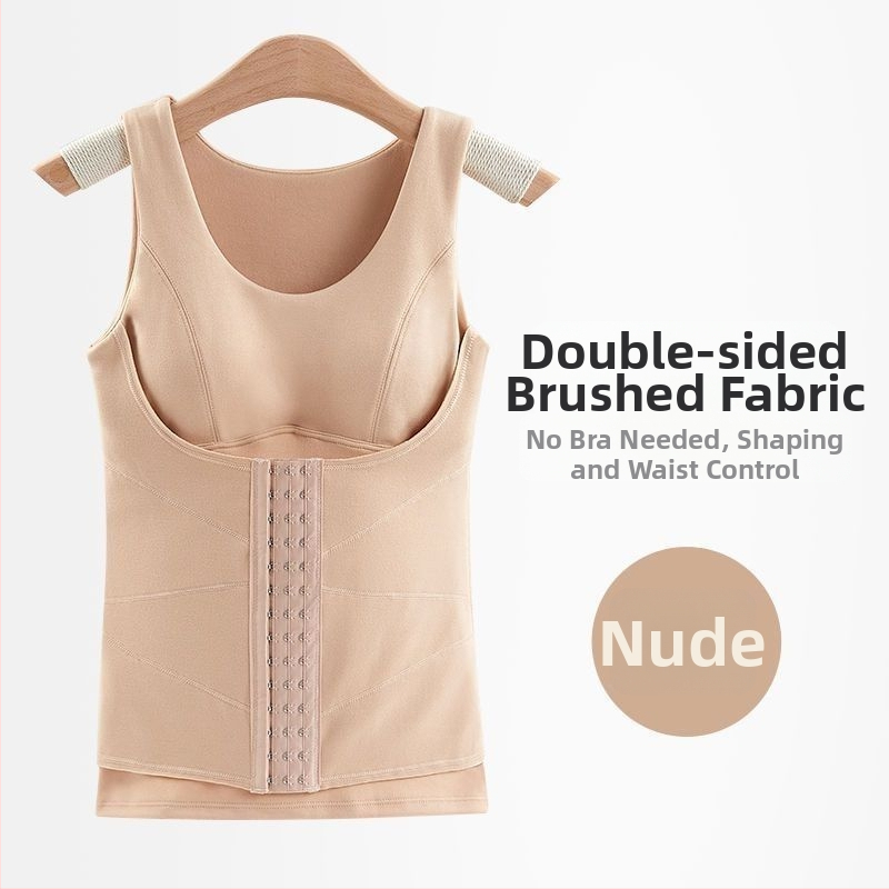 Vesta caldă din fleece dublu pe ambele fețe, cu cupe integrate pentru bust, pulover, model de conturare a corpului, 80–90% poliester