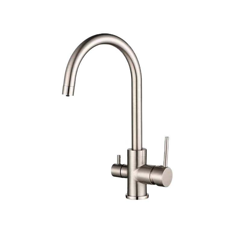 Izvlačni kuhinjski faucet, toplu i hladnu vodu, 3-u-1 pročišćena voda, tijelo od mesinga, keramički disk ventil