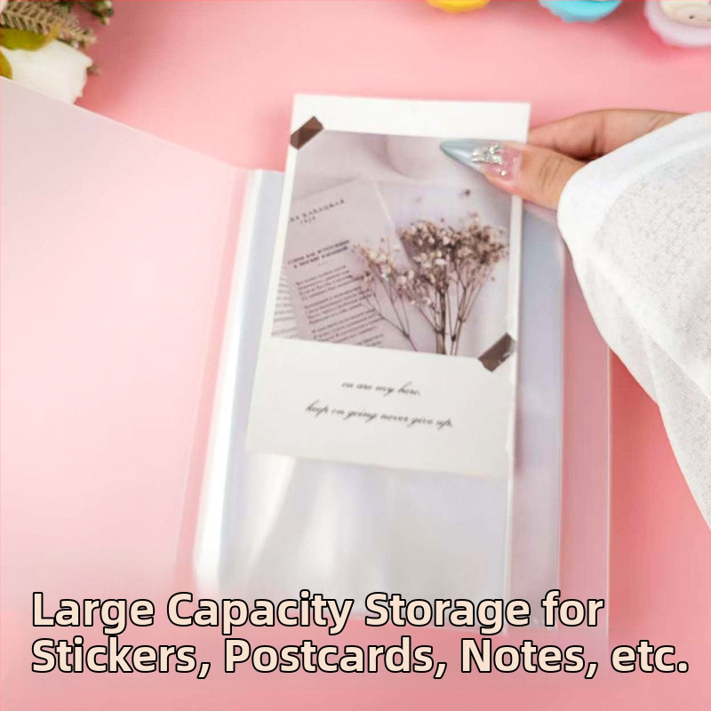 Priehľadná knižka na pohľadnice a informačný zošit so skladovacou taškou