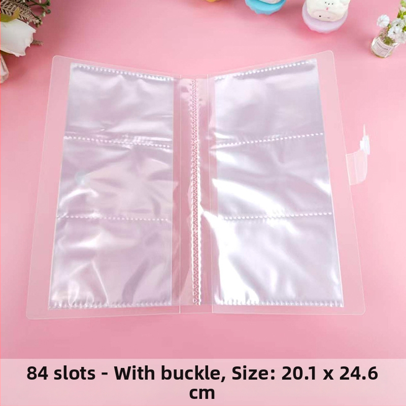 Átlátszó postai képeslap-tároló és információs füzet tárolótáskával