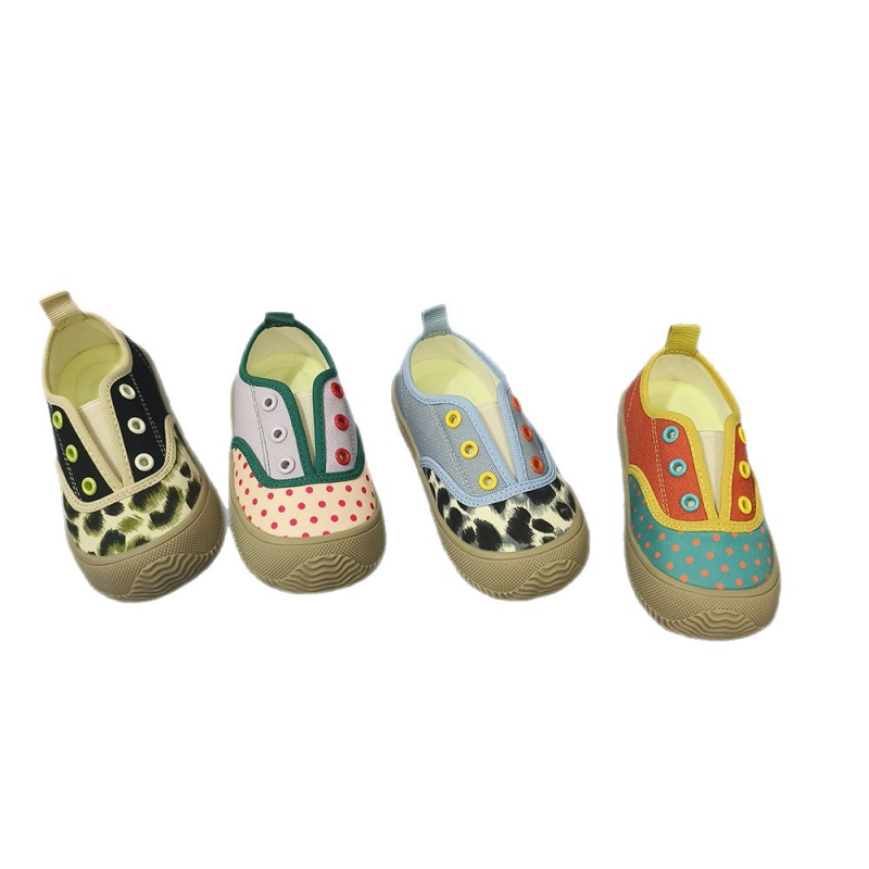 Dječje platnene tenisice slip-on s dizajnom blokova boja, korejskog stila, lagane, s mekom potplatom