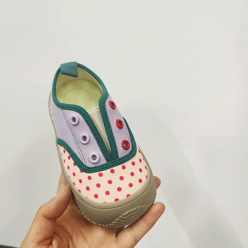 Dječje platnene tenisice slip-on s dizajnom blokova boja, korejskog stila, lagane, s mekom potplatom