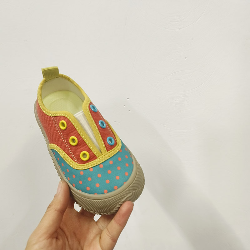 Dječje platnene tenisice slip-on s dizajnom blokova boja, korejskog stila, lagane, s mekom potplatom