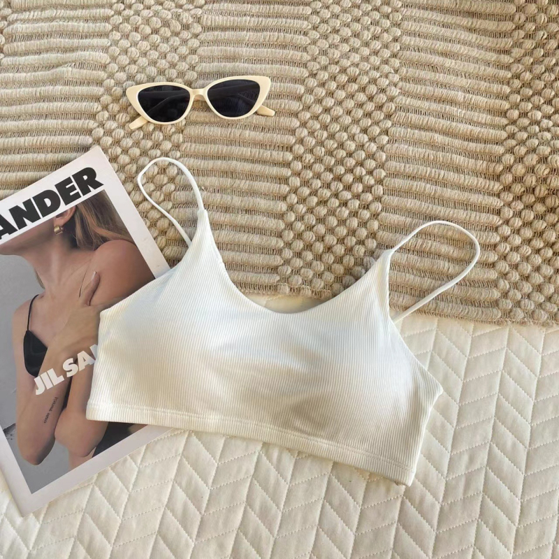 Pamučni tube top s ugrađenom jastučićem za dojke, bez leđa, 3/4 košarice, srednje oblikovan