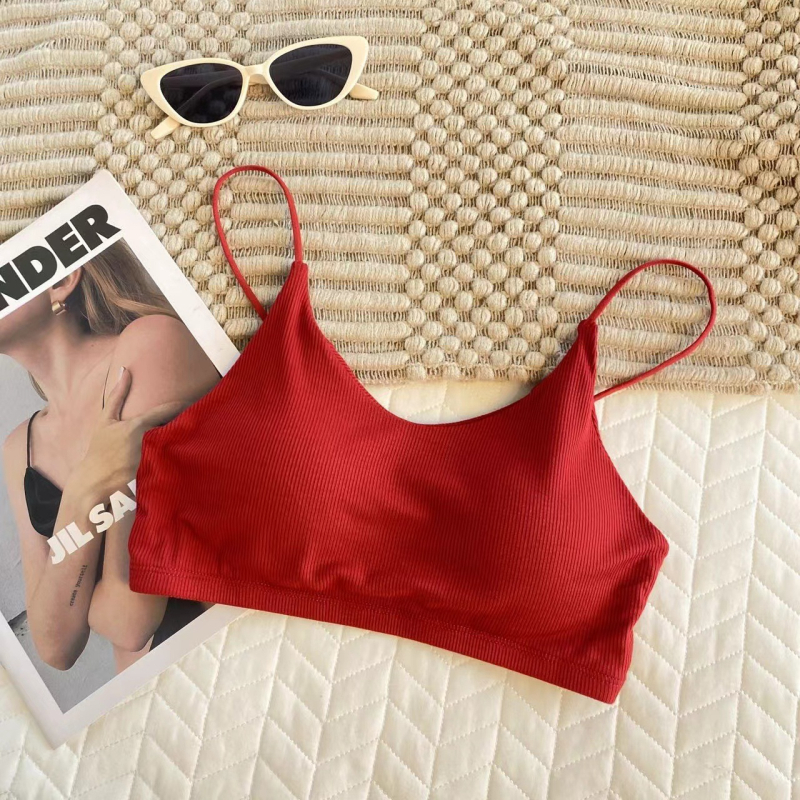 Pamučni tube top s ugrađenom jastučićem za dojke, bez leđa, 3/4 košarice, srednje oblikovan