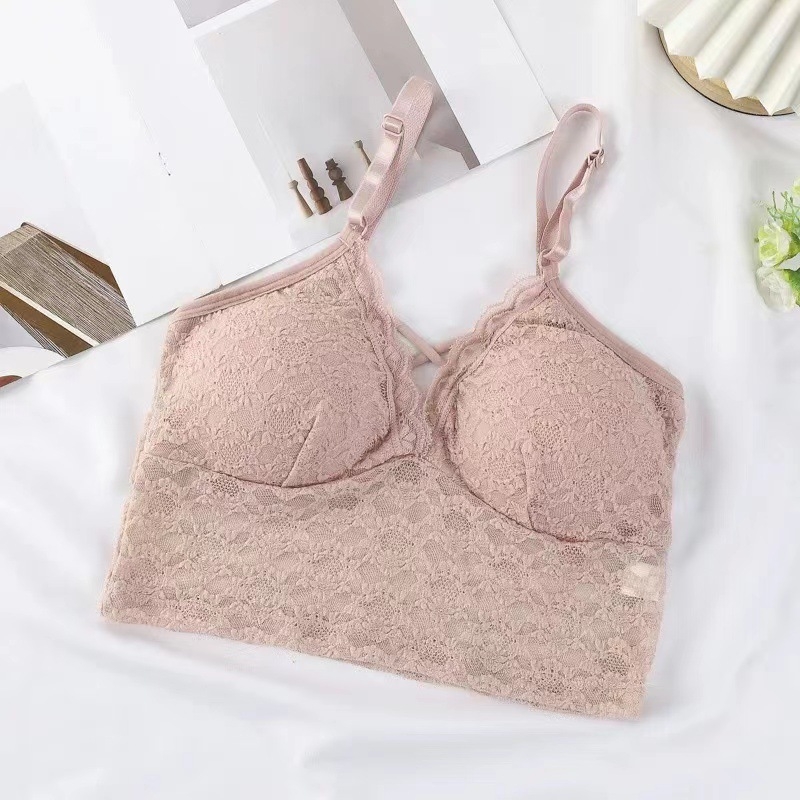 Bezremenski čipkasti bustier bez leđa, oblikovane 3/4 šalice s uklonjivim jastučićima, spandeks 80-90%