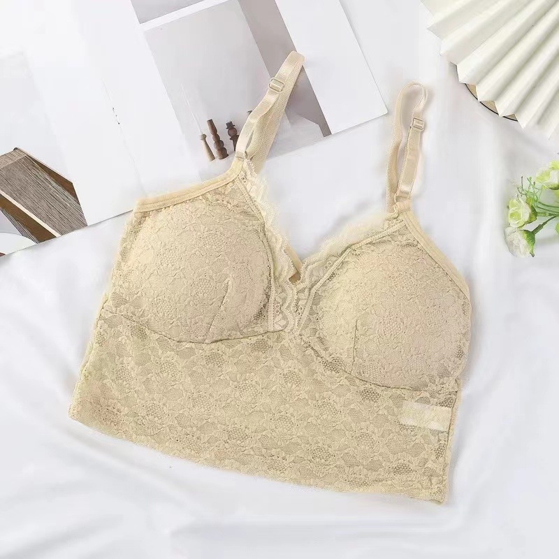 Bezremenski čipkasti bustier bez leđa, oblikovane 3/4 šalice s uklonjivim jastučićima, spandeks 80-90%