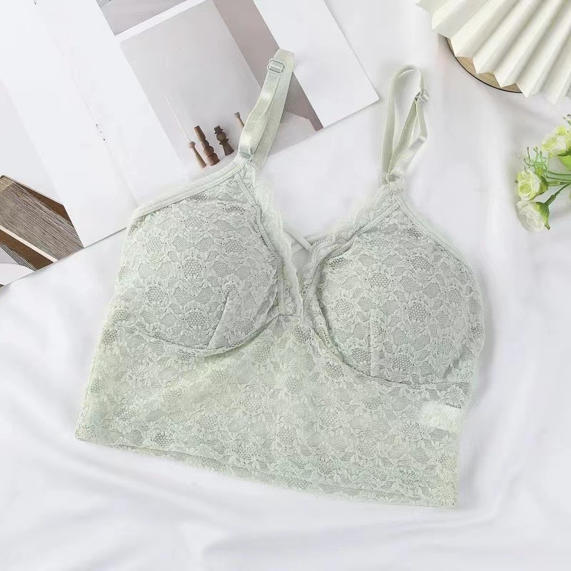 Bezremenski čipkasti bustier bez leđa, oblikovane 3/4 šalice s uklonjivim jastučićima, spandeks 80-90%