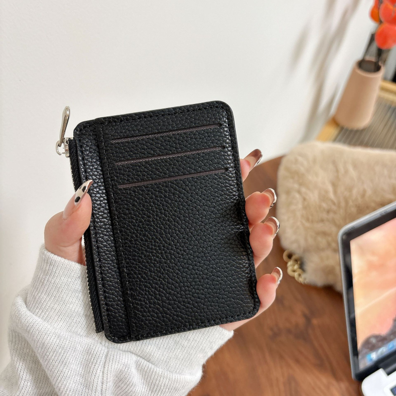 PU kožni držač kartica, ultra tanak, više pretinaca za kartice, pretinac za novac, unisex, minimalistički tihi luksuz