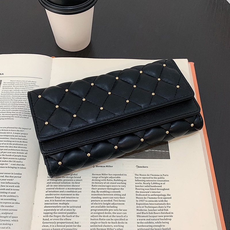 Дълъг дамски портфейл от PU кожа, елегантен и универсален; стил: зряла жена; подплата: полиестер; година и сезон на пускане: лято 2025; функция: много лек