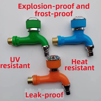 Vonkajšia anti‑mrazu bat s kruhovou rukoväťou pre práčku, mrazuvzdorná, hrubý dizajn, 4-bodový vstup/výstup, axiálny valcový jadrový ventil