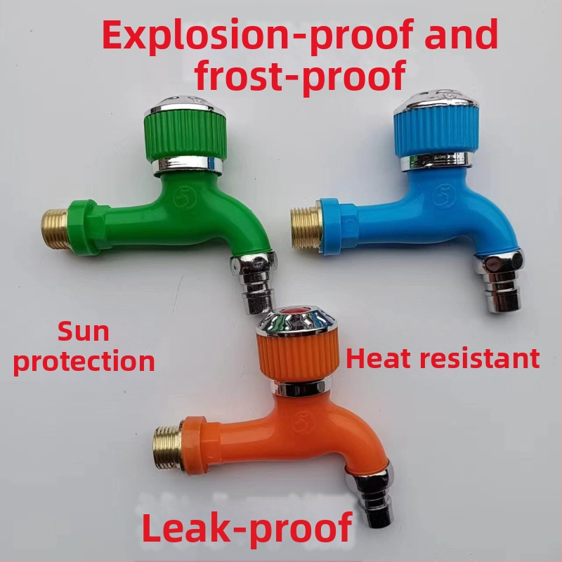 Vonkajšia anti‑mrazu bat s kruhovou rukoväťou pre práčku, mrazuvzdorná, hrubý dizajn, 4-bodový vstup/výstup, axiálny valcový jadrový ventil