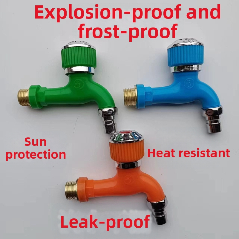 Vonkajšia anti‑mrazu bat s kruhovou rukoväťou pre práčku, mrazuvzdorná, hrubý dizajn, 4-bodový vstup/výstup, axiálny valcový jadrový ventil