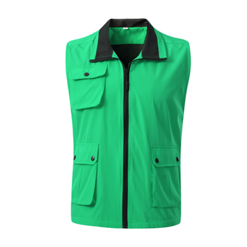 Γιλέκο με πολλές τσέπες, πολυεστέρα 300T υψηλής πυκνότητας, φερμουάρ, ίσιο κόψιμο, κατάλληλο για τέσσερις εποχές