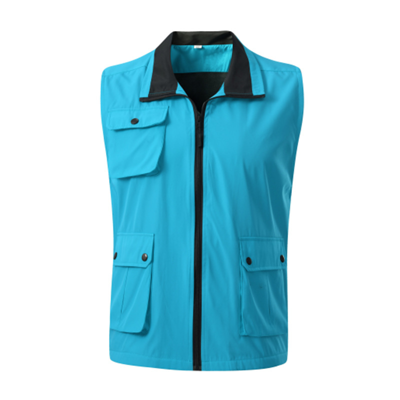 Γιλέκο με πολλές τσέπες, πολυεστέρα 300T υψηλής πυκνότητας, φερμουάρ, ίσιο κόψιμο, κατάλληλο για τέσσερις εποχές
