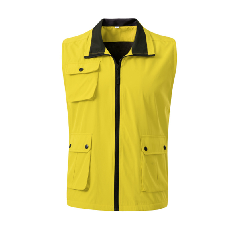 Γιλέκο με πολλές τσέπες, πολυεστέρα 300T υψηλής πυκνότητας, φερμουάρ, ίσιο κόψιμο, κατάλληλο για τέσσερις εποχές