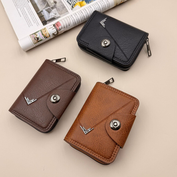 Akkordeon-stílusú kártyatartó pénztárca — nagy kapacitású, több kártyahely; uniszex; üzleti utazás stílus; Anyag: PU; Belső anyag: poliészter