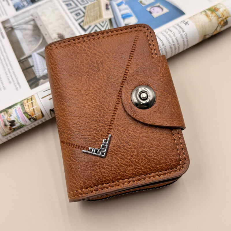 Akkordeon-stílusú kártyatartó pénztárca — nagy kapacitású, több kártyahely; uniszex; üzleti utazás stílus; Anyag: PU; Belső anyag: poliészter