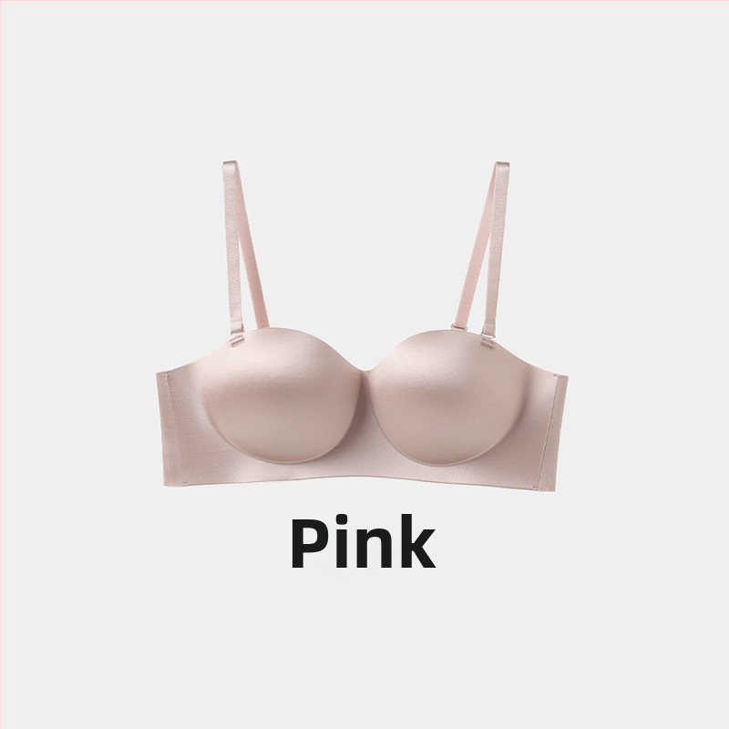 Bešvová podprsenka z lesklého saténu, bezšvový dizajn, bočné tvarovanie, bez ramienok, zadné zapínanie na štyri háčiky, nylonový materiál