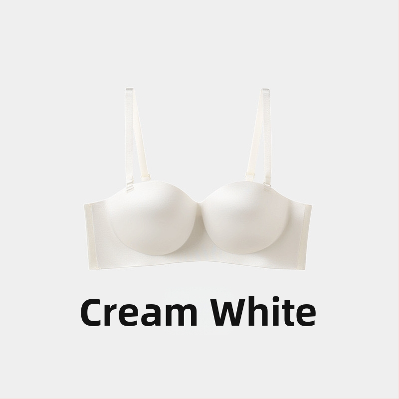 Bešvová podprsenka z lesklého saténu, bezšvový dizajn, bočné tvarovanie, bez ramienok, zadné zapínanie na štyri háčiky, nylonový materiál