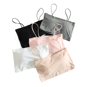 Najlon Ice-Silk tube top s jednim ramom, bez ojačanja, tanke naramenice, lijep leđa