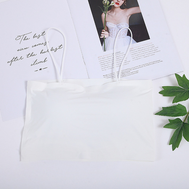 Najlon Ice-Silk tube top s jednim ramom, bez ojačanja, tanke naramenice, lijep leđa