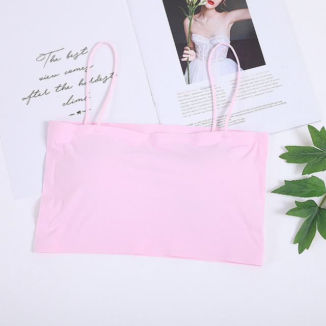 Najlon Ice-Silk tube top s jednim ramom, bez ojačanja, tanke naramenice, lijep leđa