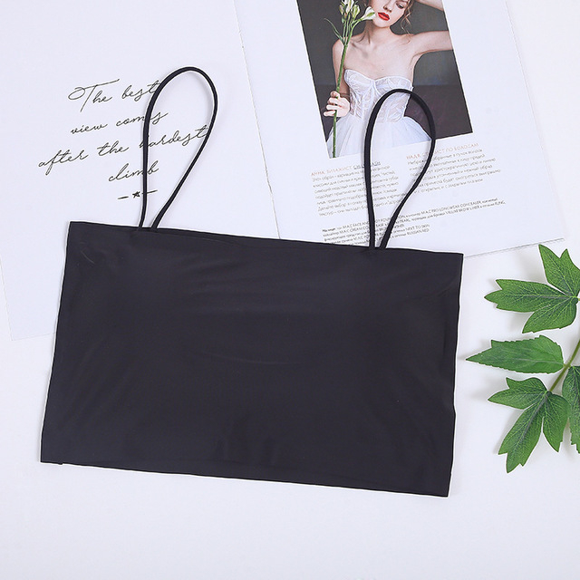 Najlon Ice-Silk tube top s jednim ramom, bez ojačanja, tanke naramenice, lijep leđa