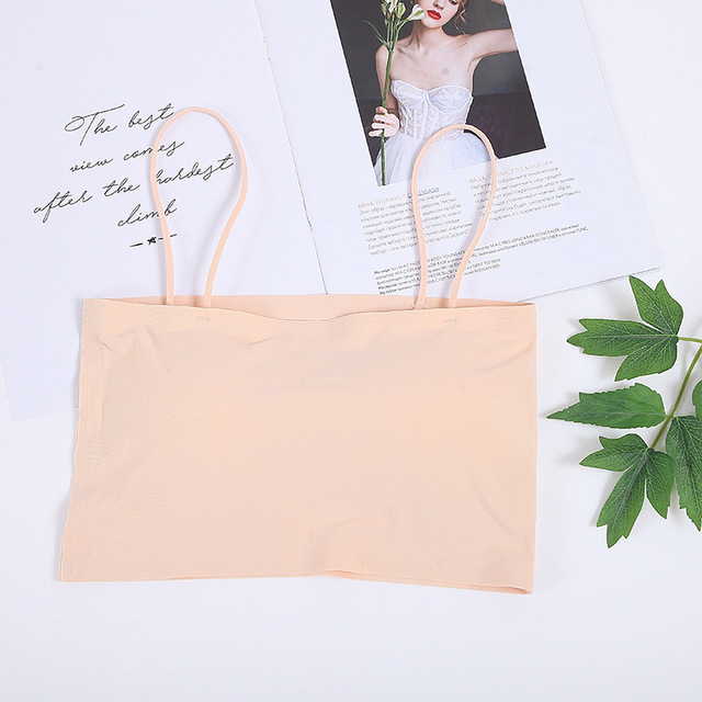 Najlon Ice-Silk tube top s jednim ramom, bez ojačanja, tanke naramenice, lijep leđa