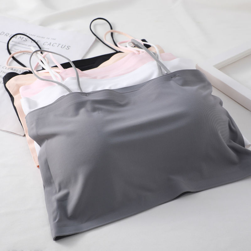 Najlon Ice-Silk tube top s jednim ramom, bez ojačanja, tanke naramenice, lijep leđa