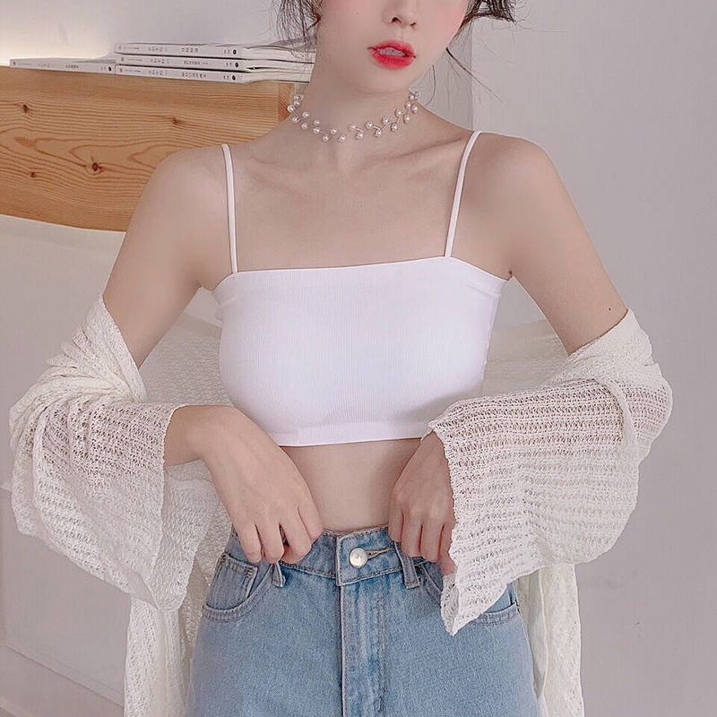 Najlon Ice-Silk tube top s jednim ramom, bez ojačanja, tanke naramenice, lijep leđa