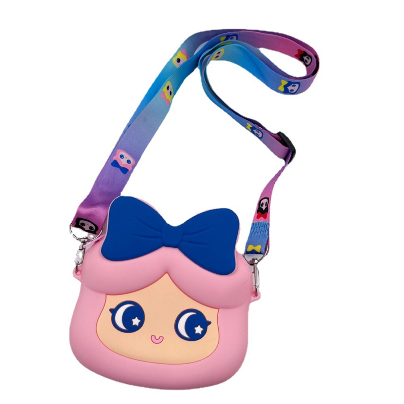 Silikonski novčanik s dizajnom princeze, crossbody na rame, ženski novčanik/torbica za slušalice, 1 preklop, vodootporan i otporan na habanje, street stil