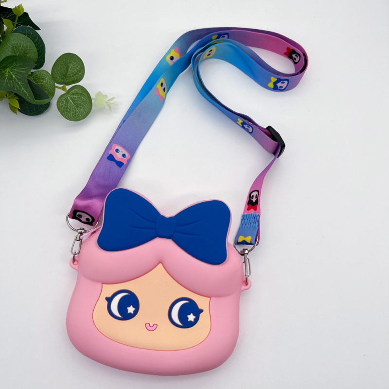 Silikonski novčanik s dizajnom princeze, crossbody na rame, ženski novčanik/torbica za slušalice, 1 preklop, vodootporan i otporan na habanje, street stil