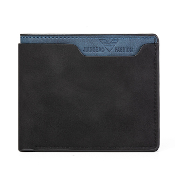Portofel bărbați PU, bi-fold, cu buzunare pentru carduri, ușor, rezistent la uzură, anti-tăiere