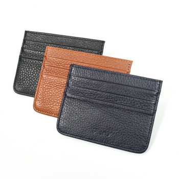 Ultra vékony bőr kártyatartó lychee mintával, egy darabból álló aprópénztárca, városi minimalist stílus, minden nem számára