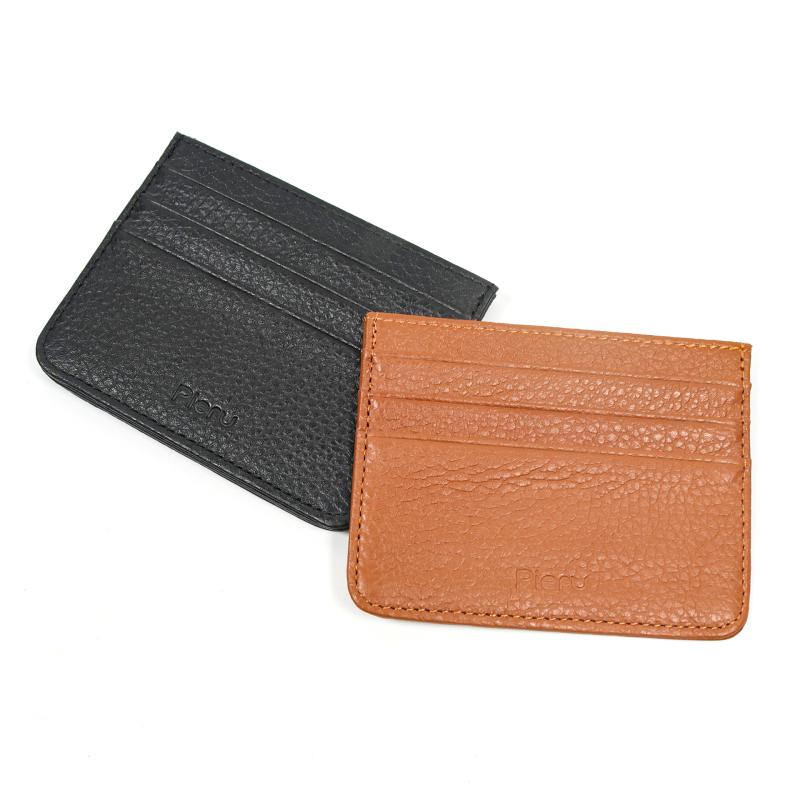 Ultra vékony bőr kártyatartó lychee mintával, egy darabból álló aprópénztárca, városi minimalist stílus, minden nem számára