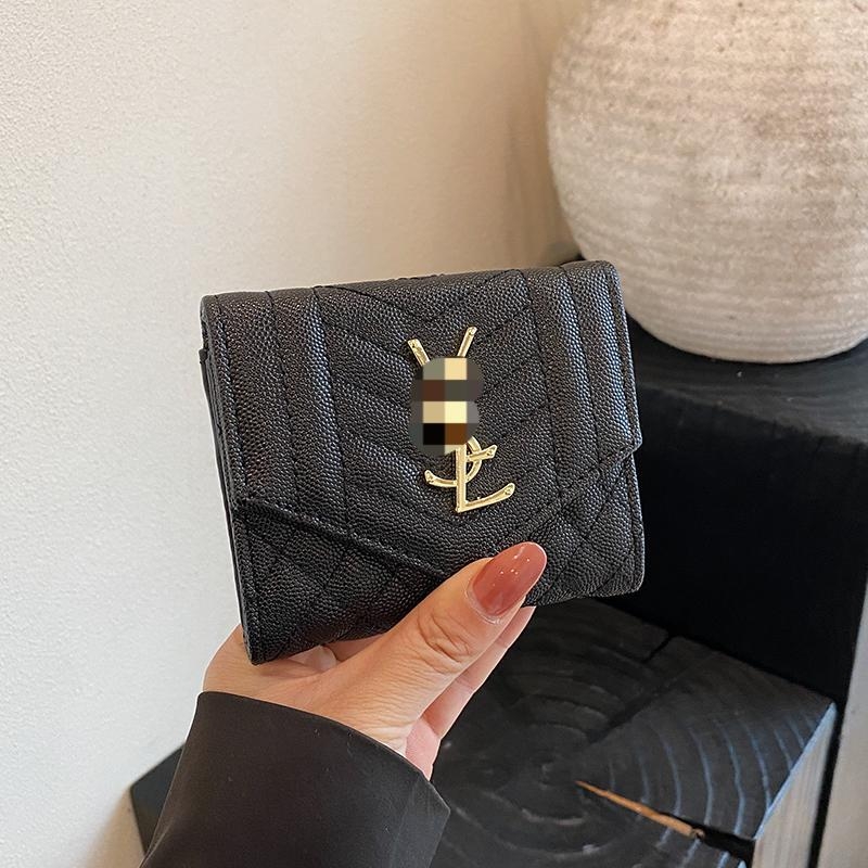 Kompakt PU pénztárca betűmintával, kártyatartó és érmes rekesz, PU bélés, ősz 2025