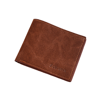 PU muški novčanik s ID/dokumentima, bifold dizajn, jednofarban uzorak, PU podstava, poslovni stil elitni