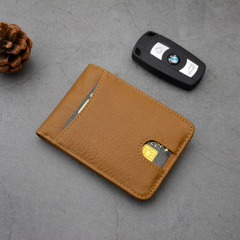 Deluns Portofel carduri din piele naturală, Top-Grain Cowhide, stil Business Elite, pliabil cu funcție anti-furt