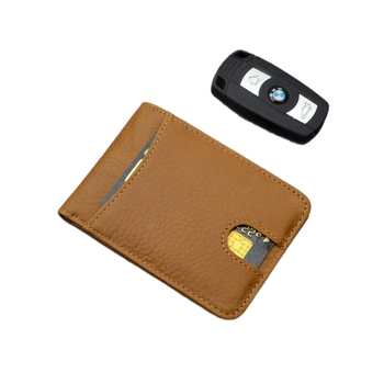 Deluns Portofel carduri din piele naturală, Top-Grain Cowhide, stil Business Elite, pliabil cu funcție anti-furt