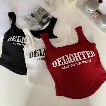 Top din bumbac 100% în stil vestă, cu umplutură pentru bust, cupe modelate, lungime talie