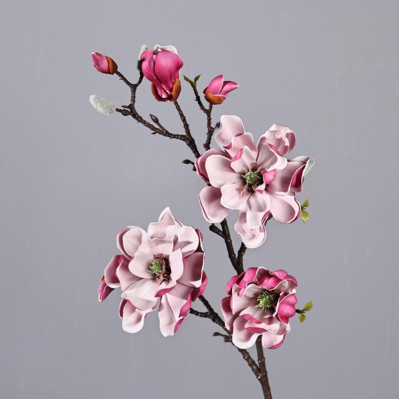Mesterséges magnóliaág – PU anyag, élethű magnólia virágok, esküvői és fotózási rekvizitek, otthoni dekoráció