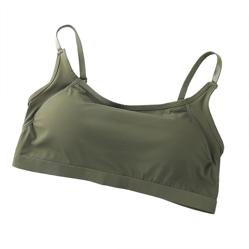 Ženski bešrameni bežični grudnjak za jogu s preklopom preko prsa, prozračan Ice Silk materijal, 3/4 košarica s tankim oblikom, lijep leđa, inspiriran korejskim/japanskim stilom