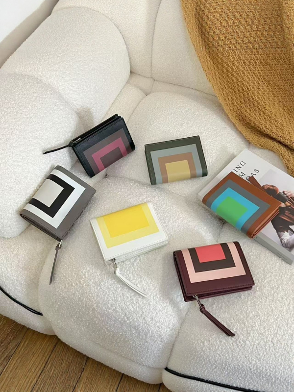 BBYANG Portofel din piele de primul strat, cu buzunar pentru carduri cu fermoar parțial și compartiment pentru monede (2025)