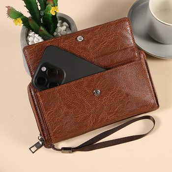 Geantă clutch de afaceri pentru bărbați, material PU, căptușeală poliester, stil business, respirabilă, ușoară, rezistentă